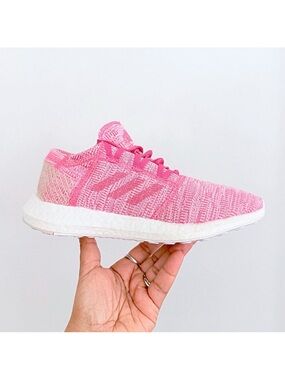 Adidas PureBOOST Go Pink and White Sneakers 7 Y/ 8 Women